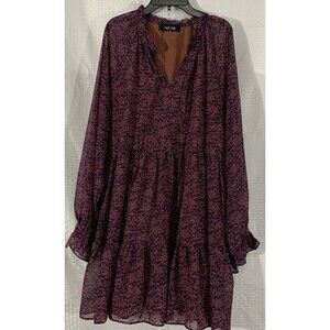 Fab’rik Mini Tiered Dress Womens M Fall Long Sleeve
